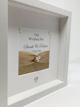 Load image into Gallery viewer, Wedding Day Ribbon Frame - Champagne Gold Pebble