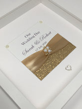 Load image into Gallery viewer, Wedding Day Ribbon Frame - Champagne Gold Pebble