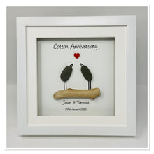 Load image into Gallery viewer, 2nd Cotton 2 Years Wedding Anniversary Frame - Pebble Birds