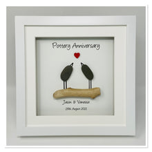 Load image into Gallery viewer, 9th Pottery 9 Years Wedding Anniversary Frame - Pebble Birds