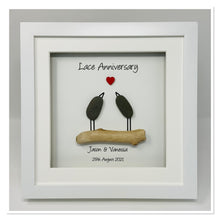 Load image into Gallery viewer, 39th Lace 39 Years Wedding Anniversary Frame - Pebble Birds