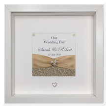 Load image into Gallery viewer, Wedding Day Ribbon Frame - Champagne Gold Glitter