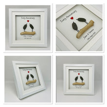 Load image into Gallery viewer, 14th Ivory 14 Years Wedding Anniversary Frame - Pebble Birds