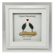Load image into Gallery viewer, 15th Crystal 15 Years Wedding Anniversary Frame - Pebble Birds