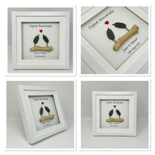 Load image into Gallery viewer, 15th Crystal 15 Years Wedding Anniversary Frame - Pebble Birds