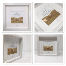 Load image into Gallery viewer, 50th Golden Champagne 50 Years Wedding Anniversary Ribbon Frame - Pebble