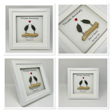 Load image into Gallery viewer, 18th Porcelain 18 Years Wedding Anniversary Frame - Pebble Birds