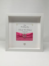 Load image into Gallery viewer, Wedding Day Ribbon Frame - Fuchsia Pink Pebble
