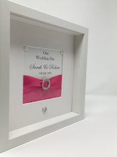 Load image into Gallery viewer, Wedding Day Ribbon Frame - Fuchsia Pink Pebble