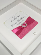 Load image into Gallery viewer, Wedding Day Ribbon Frame - Fuchsia Pink Pebble