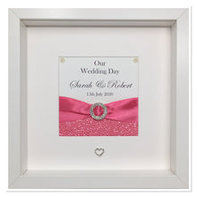 Load image into Gallery viewer, Wedding Day Ribbon Frame - Fuchsia Pink Pebble