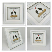 Load image into Gallery viewer, 27th Sculpture 27 Years Wedding Anniversary Frame - Pebble Birds