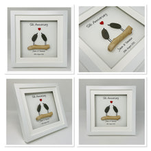 Load image into Gallery viewer, 12th Silk 12 Years Wedding Anniversary Frame - Pebble Birds