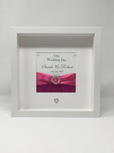 Load image into Gallery viewer, Wedding Day Ribbon Frame - Fuchsia Pink Glitter