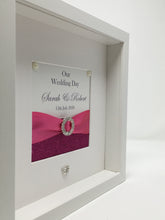Load image into Gallery viewer, Wedding Day Ribbon Frame - Fuchsia Pink Glitter