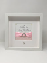 Load image into Gallery viewer, Wedding Day Ribbon Frame - Pale Pink Glitter