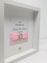 Load image into Gallery viewer, Wedding Day Ribbon Frame - Pale Pink Glitter