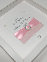 Load image into Gallery viewer, Wedding Day Ribbon Frame - Pale Pink Glitter