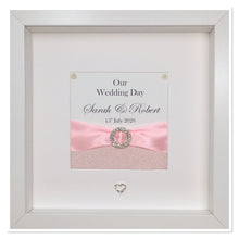 Load image into Gallery viewer, Wedding Day Ribbon Frame - Pale Pink Glitter