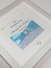 Load image into Gallery viewer, Wedding Day Ribbon Frame - Pale Blue Pebble