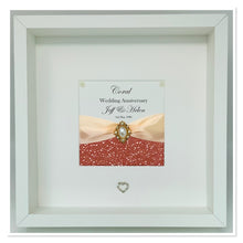 Load image into Gallery viewer, 35th Coral 35 Years Wedding Anniversary Ribbon Frame - Pebble