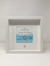 Load image into Gallery viewer, Wedding Day Ribbon Frame - Pale Blue Glitter