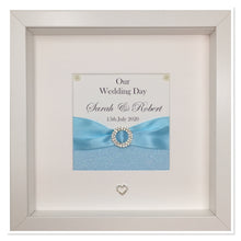 Load image into Gallery viewer, Wedding Day Ribbon Frame - Pale Blue Glitter