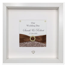 Load image into Gallery viewer, Wedding Day Ribbon Frame - Chocolate Pebble