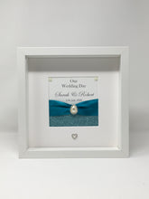 Load image into Gallery viewer, Wedding Day Ribbon Frame - Teal Pebble