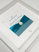 Load image into Gallery viewer, Wedding Day Ribbon Frame - Teal Pebble