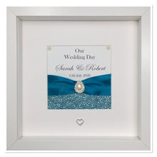 Load image into Gallery viewer, Wedding Day Ribbon Frame - Teal Pebble