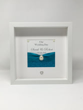 Load image into Gallery viewer, Wedding Day Ribbon Frame - Teal Glitter