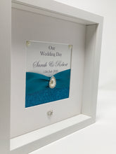 Load image into Gallery viewer, Wedding Day Ribbon Frame - Teal Glitter