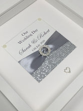 Load image into Gallery viewer, Wedding Day Ribbon Frame - Silver Pebble