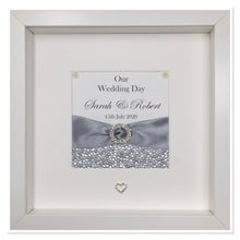 Load image into Gallery viewer, Wedding Day Ribbon Frame - Silver Pebble