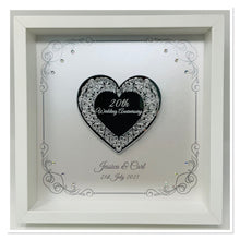 Load image into Gallery viewer, 20th 20 Years China Wedding Anniversary Frame - Intricate Mirror Heart