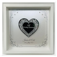 Load image into Gallery viewer, 1st 1 Year Paper Wedding Anniversary Frame - Intricate Mirror Heart