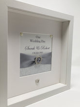 Load image into Gallery viewer, Wedding Day Ribbon Frame - Silver Glitter