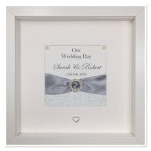 Load image into Gallery viewer, Wedding Day Ribbon Frame - Silver Glitter
