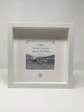 Load image into Gallery viewer, 25th Silver 25 Years Wedding Anniversary Ribbon Frame - Pebble