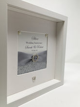 Load image into Gallery viewer, 25th Silver 25 Years Wedding Anniversary Ribbon Frame - Pebble