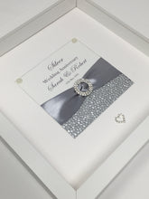 Load image into Gallery viewer, 25th Silver 25 Years Wedding Anniversary Ribbon Frame - Pebble
