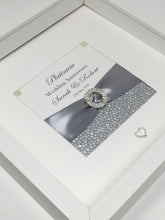 Load image into Gallery viewer, 70th Platinum 70 Years Wedding Anniversary Ribbon Frame - Pebble