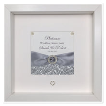 Load image into Gallery viewer, 70th Platinum 70 Years Wedding Anniversary Ribbon Frame - Pebble