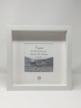 Load image into Gallery viewer, 15th Crystal 15 Years Wedding Anniversary Ribbon Frame - Pebble