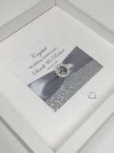 Load image into Gallery viewer, 15th Crystal 15 Years Wedding Anniversary Ribbon Frame - Pebble