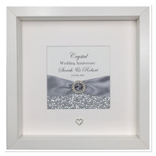 Load image into Gallery viewer, 15th Crystal 15 Years Wedding Anniversary Ribbon Frame - Pebble