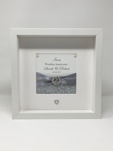 Load image into Gallery viewer, 6th Iron 6 Years Wedding Anniversary Ribbon Frame - Pebble