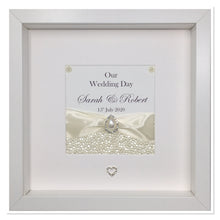 Load image into Gallery viewer, Wedding Day Ribbon Frame - Ivory Pebble