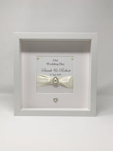 Load image into Gallery viewer, Wedding Day Ribbon Frame - Ivory Glitter